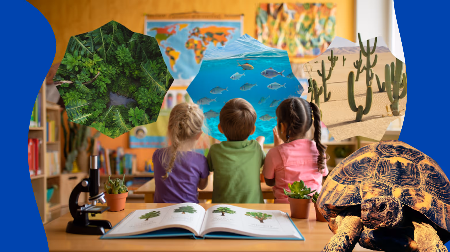 Kindergarteners learning about the environment
