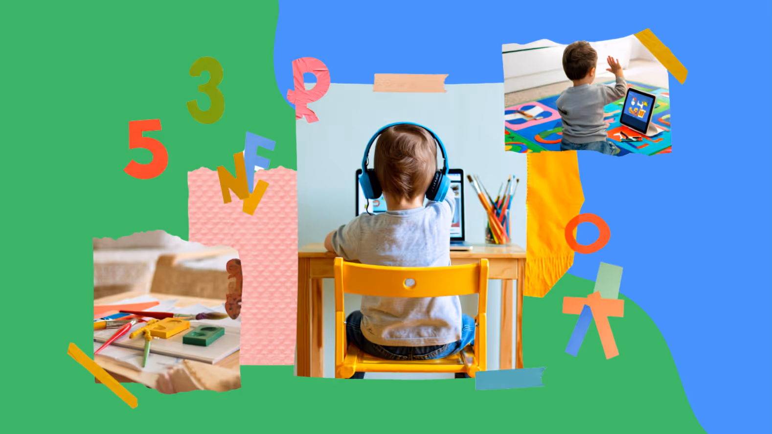 Pre-K students learning online through a virtual preschool